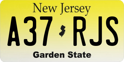 NJ license plate A37RJS