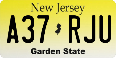 NJ license plate A37RJU