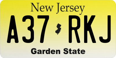 NJ license plate A37RKJ