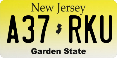 NJ license plate A37RKU