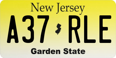 NJ license plate A37RLE