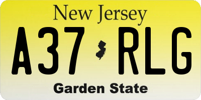 NJ license plate A37RLG