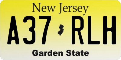 NJ license plate A37RLH