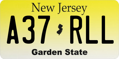 NJ license plate A37RLL