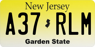 NJ license plate A37RLM