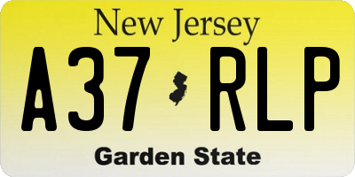 NJ license plate A37RLP
