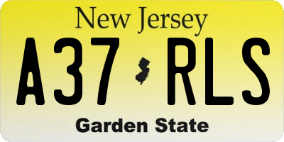 NJ license plate A37RLS