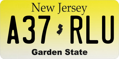 NJ license plate A37RLU