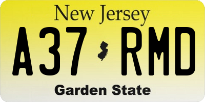 NJ license plate A37RMD