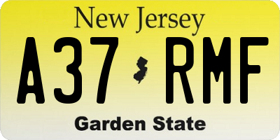 NJ license plate A37RMF