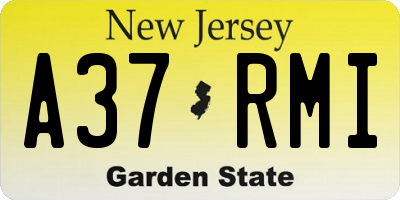 NJ license plate A37RMI