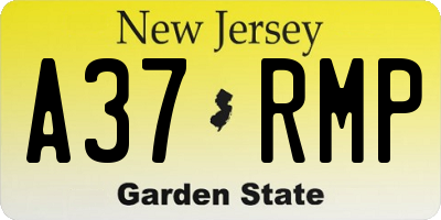 NJ license plate A37RMP