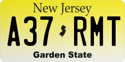 NJ license plate A37RMT