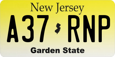 NJ license plate A37RNP
