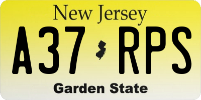NJ license plate A37RPS