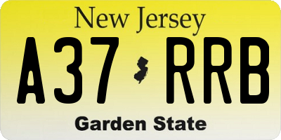 NJ license plate A37RRB
