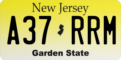 NJ license plate A37RRM