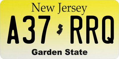 NJ license plate A37RRQ