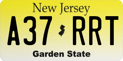 NJ license plate A37RRT
