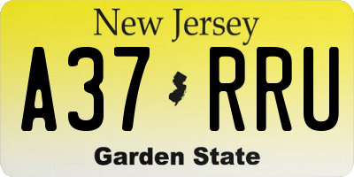 NJ license plate A37RRU