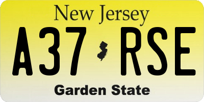 NJ license plate A37RSE