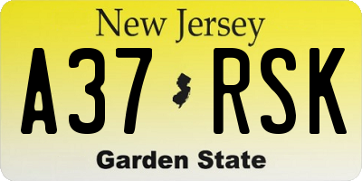 NJ license plate A37RSK
