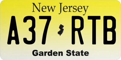 NJ license plate A37RTB
