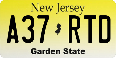 NJ license plate A37RTD