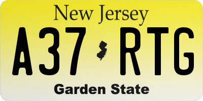 NJ license plate A37RTG