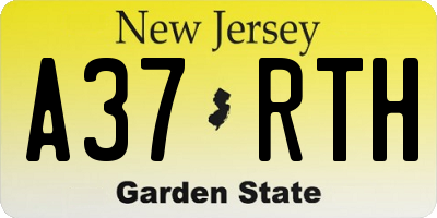 NJ license plate A37RTH