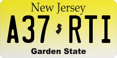 NJ license plate A37RTI