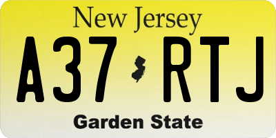 NJ license plate A37RTJ