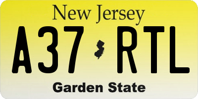 NJ license plate A37RTL