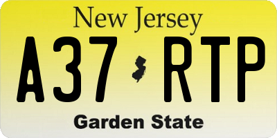 NJ license plate A37RTP