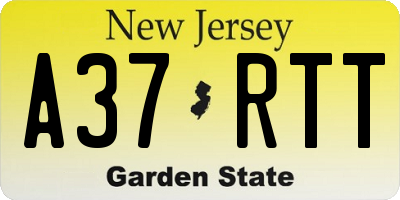 NJ license plate A37RTT