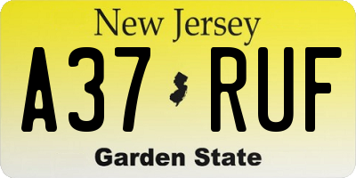 NJ license plate A37RUF