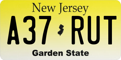 NJ license plate A37RUT
