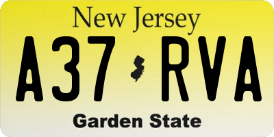 NJ license plate A37RVA
