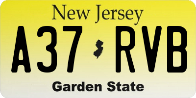 NJ license plate A37RVB