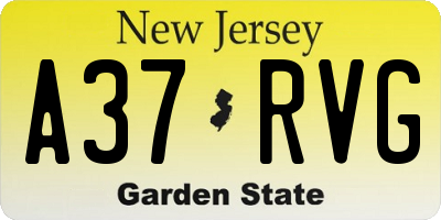 NJ license plate A37RVG