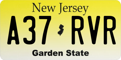 NJ license plate A37RVR
