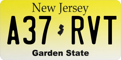 NJ license plate A37RVT