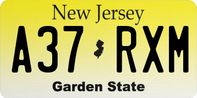 NJ license plate A37RXM