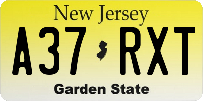 NJ license plate A37RXT