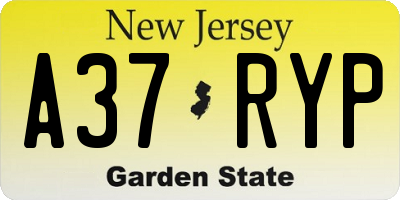 NJ license plate A37RYP
