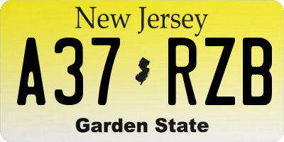 NJ license plate A37RZB