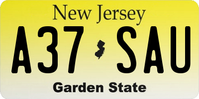 NJ license plate A37SAU