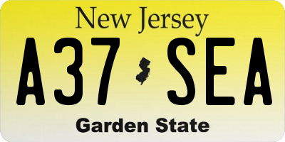 NJ license plate A37SEA