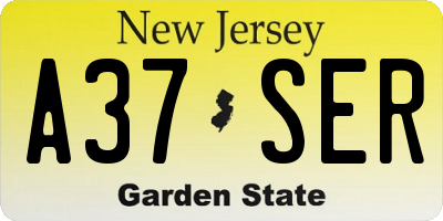 NJ license plate A37SER