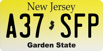 NJ license plate A37SFP